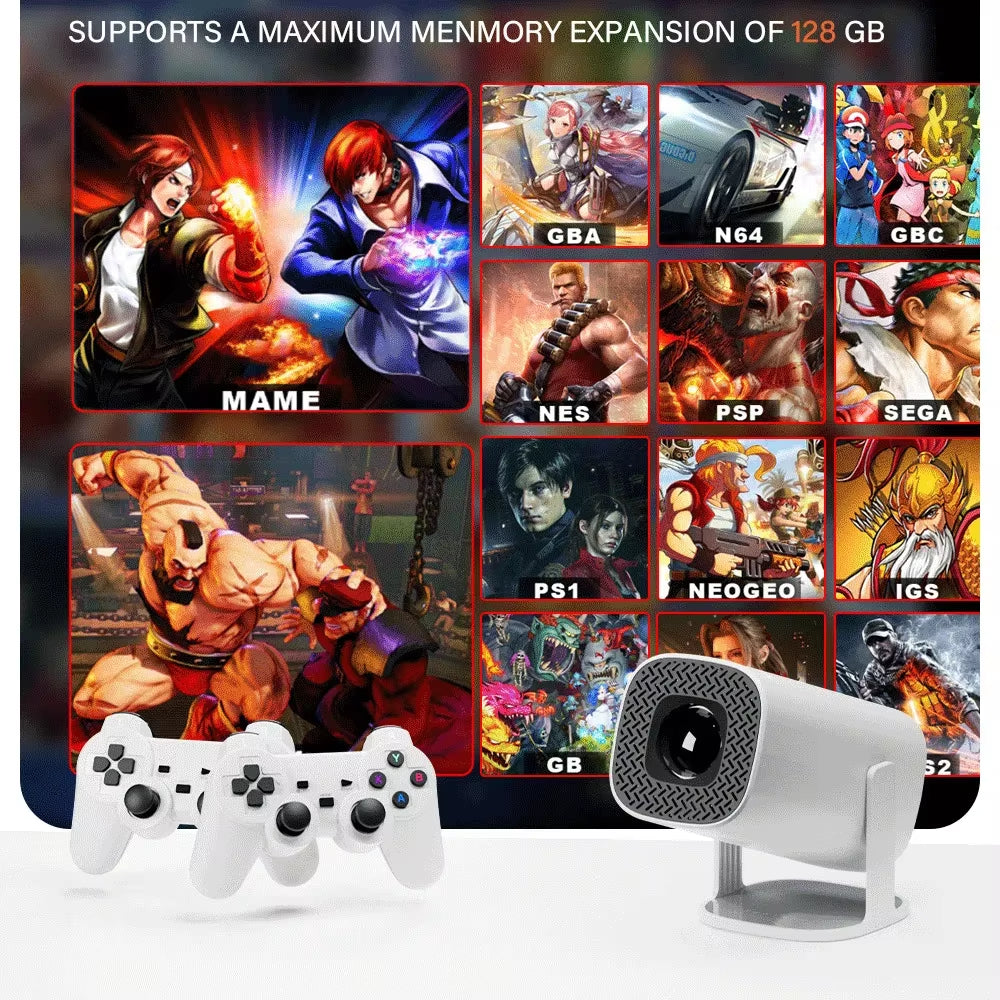 New S40 Ultra Mini Intelligent Projector: 720P Gaming Projector, Android 11, Wifi, 8GB and Classic Ps1 Console Support