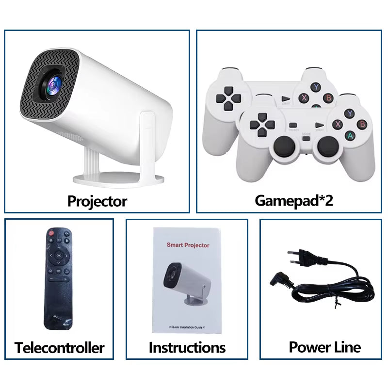 New S40 Ultra Mini Intelligent Projector: 720P Gaming Projector, Android 11, Wifi, 8GB and Classic Ps1 Console Support