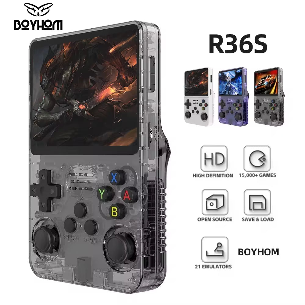 128G R36S Retro Handheld Gameboy Console Linux System 3.5 Inch IPS Screen R35S Pro Portable Pocket Video Player 64GB Games