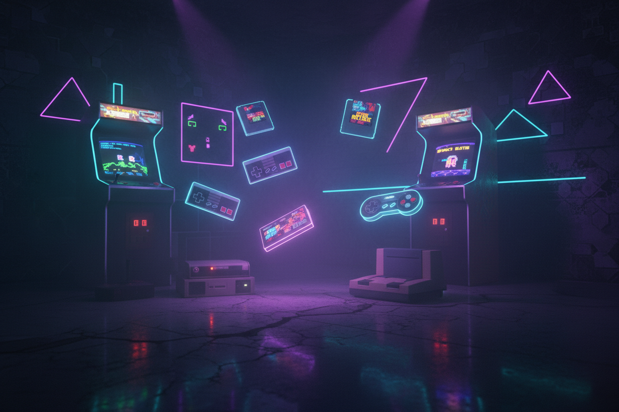 retro gaming oscuro